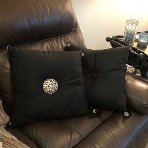 2 Gorgeous black pillows w/silver detailing